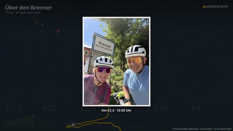 Foto an der richtigen Stelle der Strecke eingeblendet